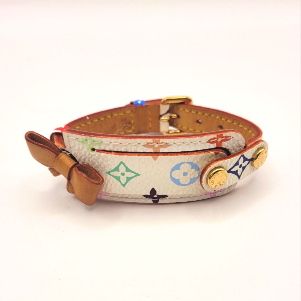 Louis Vuitton Murakami Multicolor White Logo Leather Bracelet